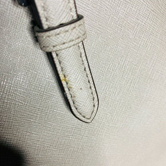 Michael Kors Jet Set Gray Saffiano Leather Tote Double Handle Traveler Bag - Picture 9 of 14